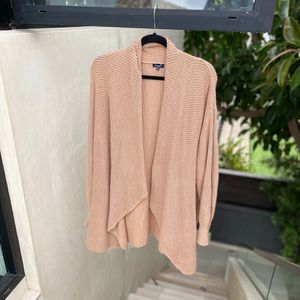 splendid open-front waffle-knit drapey sweater